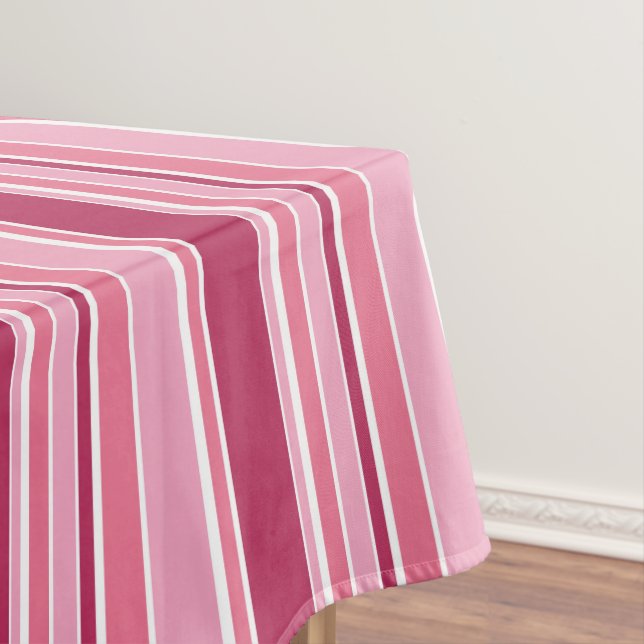 Pink stripes tablecloth (In Situ)