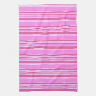 Pink stripes tea towel