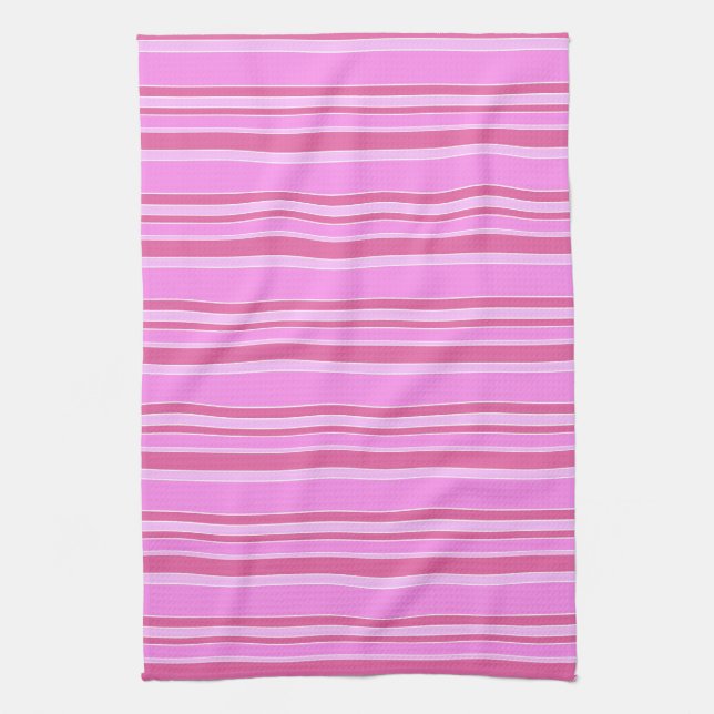 Pink stripes tea towel (Vertical)