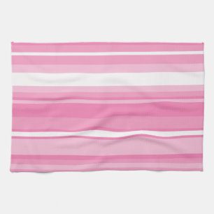 Pink stripes tea towel