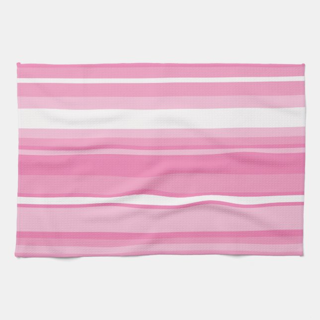 Pink stripes tea towel (Horizontal)