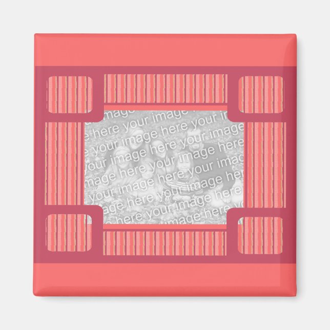 pink stripes template magnet (Front)