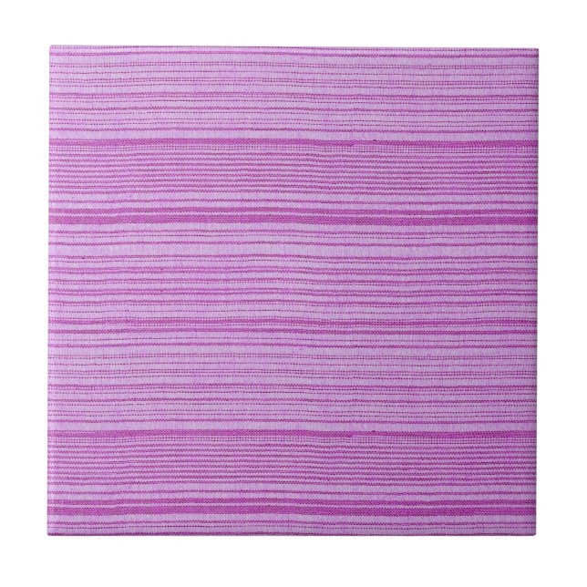 pink stripes textiled ceramic tile (Front)