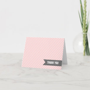 Pink Stripes Thank You Notes