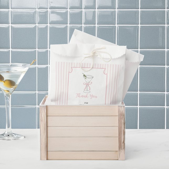 Pink Stripes Tini One Is on the Way Thank You Favour Bag (Creator Uploaded)