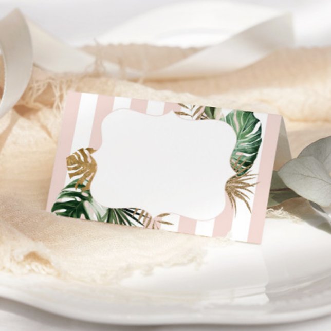 Pink stripes tropical plm beach chic wedding (Creator Uploaded)