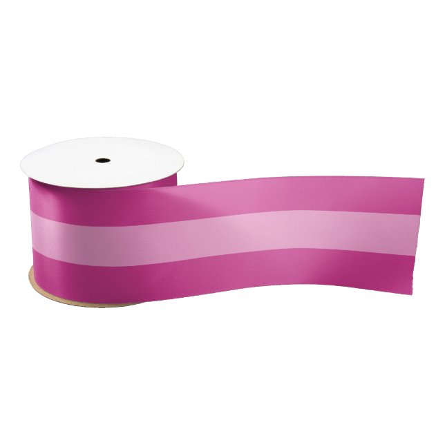 Pink Stripes Vibrant Elegant Unique Cool Gift Wrap Satin Ribbon (Spool)
