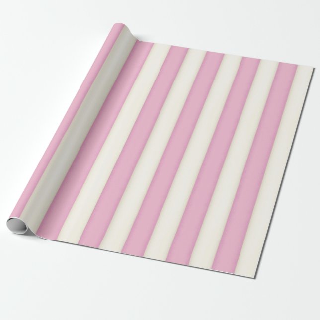 Pink Stripes Victorian Fairytale Princess Wrapping Wrapping Paper (Unrolled)