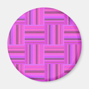 Pink stripes weave pattern magnet