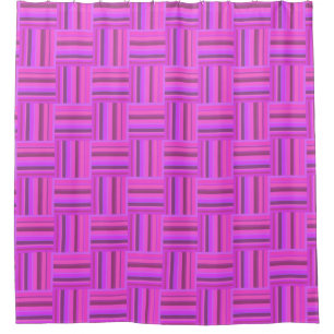 Pink stripes weave pattern shower curtain