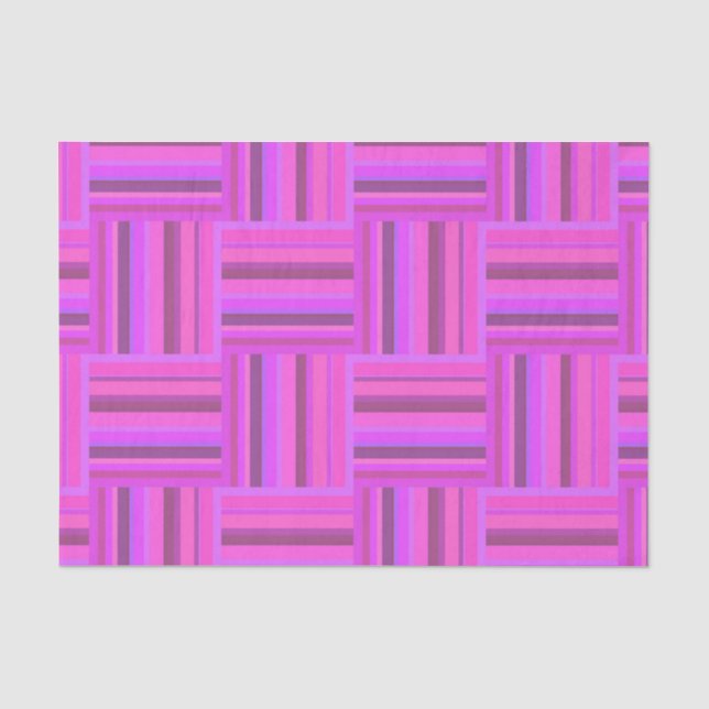 Pink stripes weave pattern tissue paper (Front)