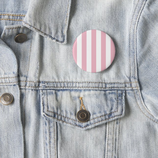 Pink Stripes, White Stripes, Striped Pattern 6 Cm Round Badge (In Situ)