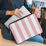 Pink Stripes, White Stripes, Striped Pattern Laptop Sleeve<br><div class="desc">Elegant,  stylish and sophisticated stripes in pink and white colour. Modern and trendy gift,  perfect for the stripes lover in your life.</div>