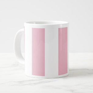 Pink Stripes, White Stripes, Striped Pattern Large Coffee Mug