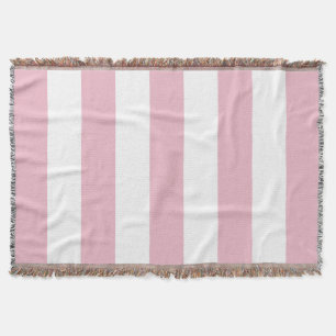 Pink Stripes, White Stripes, Striped Pattern Throw Blanket