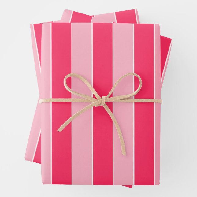 Pink Stripes  Wrapping Paper Sheet (In situ)