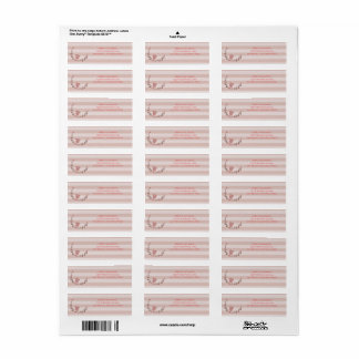 Pink Stripes Wreath Address Return Address Label