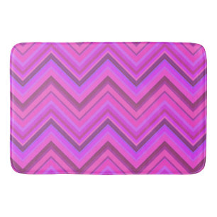 Pink stripes zigzag pattern bath mat