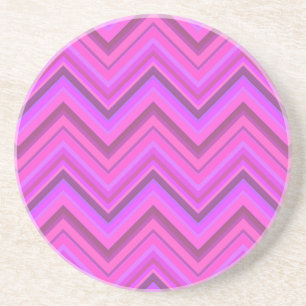 Pink stripes zigzag pattern coaster