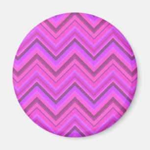 Pink stripes zigzag pattern magnet