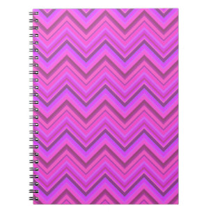 Pink stripes zigzag pattern notebook