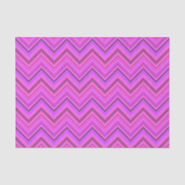 Pink stripes zigzag pattern tissue paper (Front)