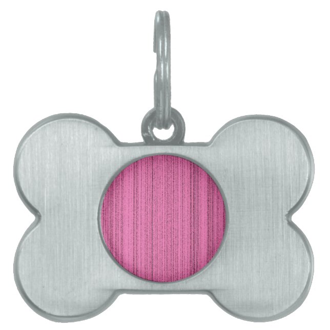 Pink Strips Pet Name Tag (Front)