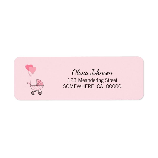 Pink Stroller Return Address Label (Front)