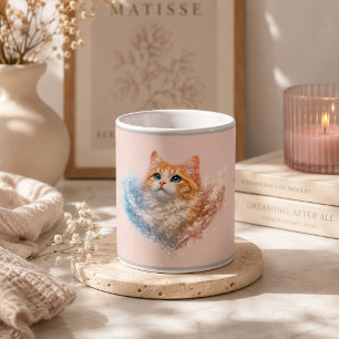 Pink style cat coffee mug