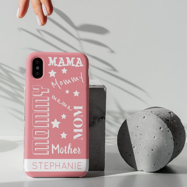 Pink, stylish Mum typography Case-Mate iPhone Case (Creator Uploaded)