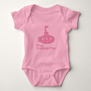 Pink submarine baby bodysuit