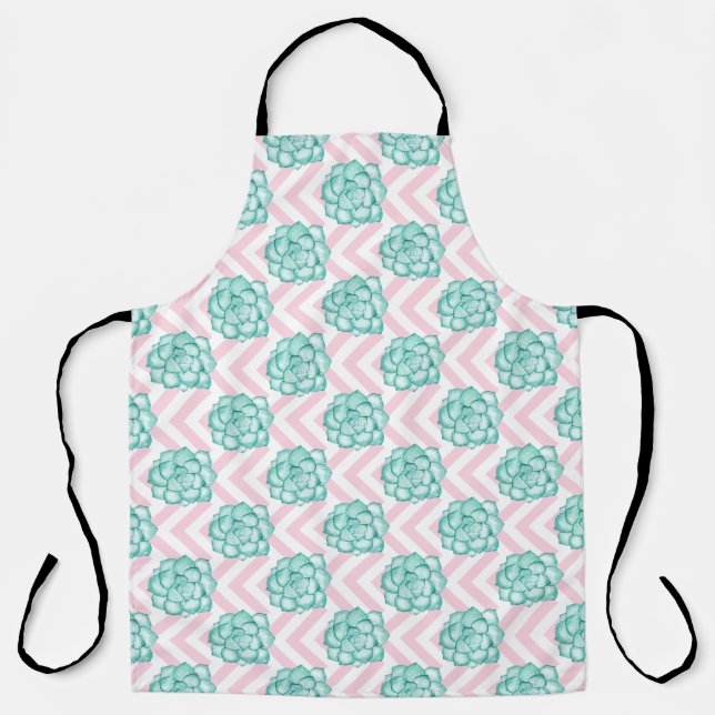 Pink Succulent Apron (Front)