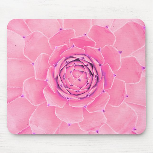 Pink succulent plant mouse pad (Front)