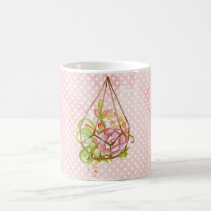 Pink Succulents Terrarium Coffee Mug