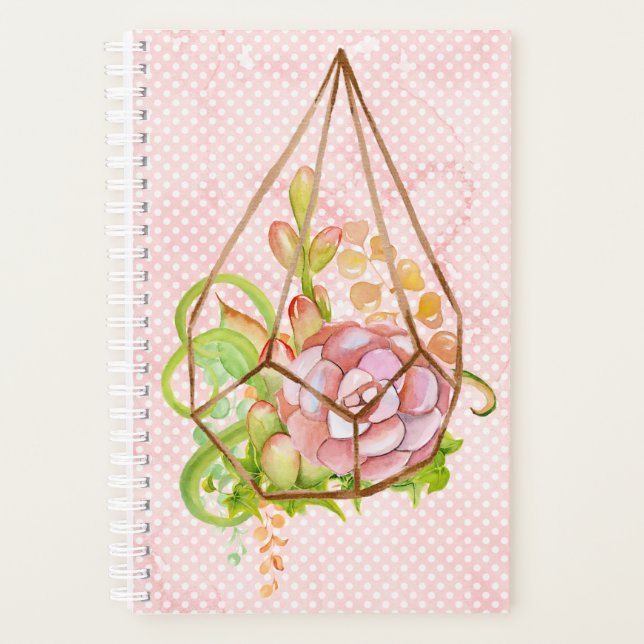 Pink Succulents Terrarium Planner (Front)