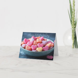 Pink Sugar Candy Hearts Valentine's Greeting Holiday Card