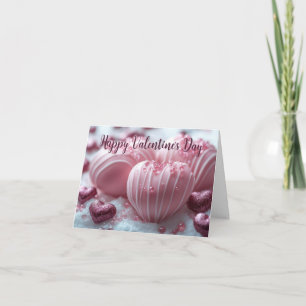 Pink Sugar Candy Hearts Valentine's Greeting Holiday Card