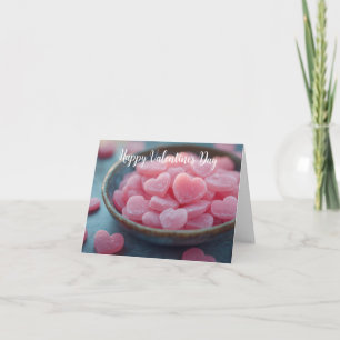 Pink Sugar Candy Hearts Valentine's Greeting Holiday Card