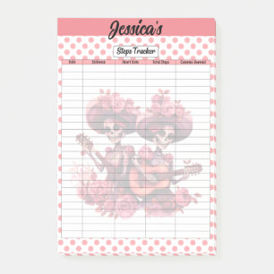 Pink Sugar Skull Steps Tracker Post-it Notes