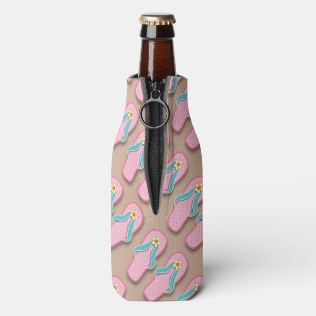 Pink Summer FlipFlops Bottle Cooler (Bottle Back)