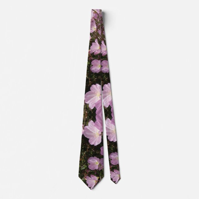 Pink Summer Flowers Photo  Tie (Front)