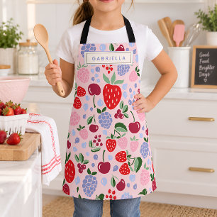 Pink Summer Fruit Berries Bridesmaid Personalised Apron