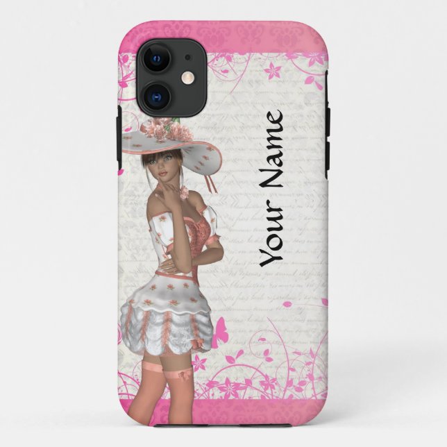 Pink summer girl Case-Mate iPhone case (Back)