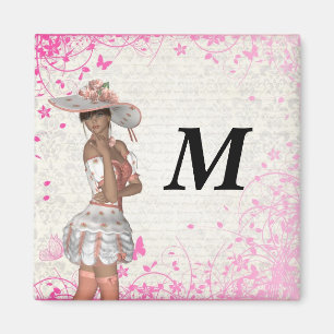 Pink summer girl magnet