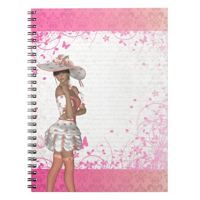 Pink summer girl notebook (Front)