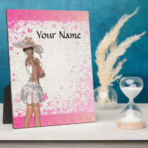 Pink summer girl plaque