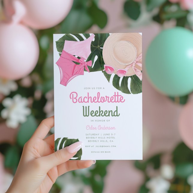 Pink Summertime Glam | Bachelorette Weekend Invitation (Creator Uploaded)