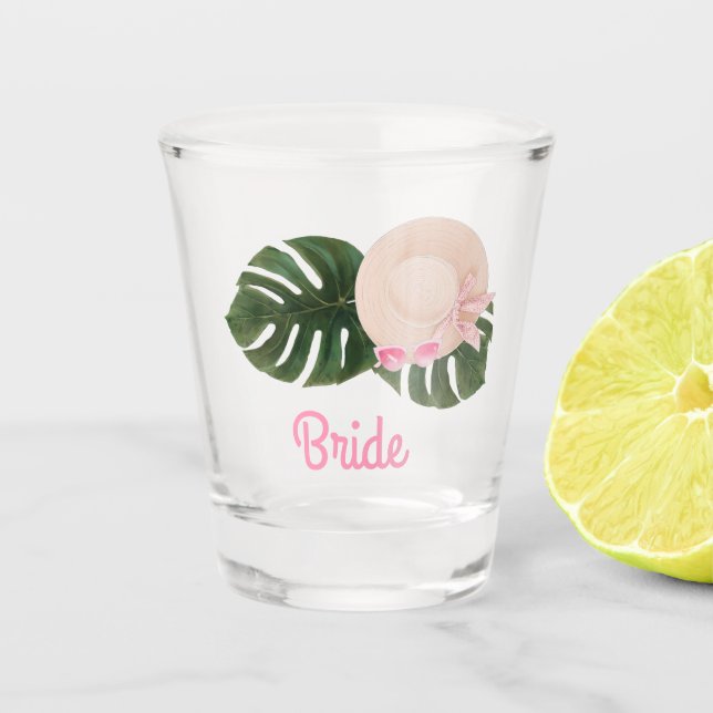 Pink Summertime Glam | Bride Shot Glass (Front)