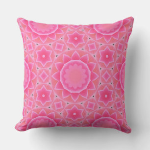 Pink sun and stars baby girl mosaic pattern cushion
