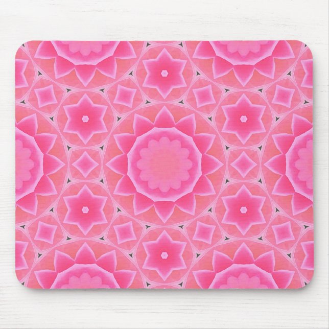 Pink sun and stars baby girl mosaic pattern paper mouse pad (Front)